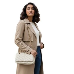 NWT - The Drop Women's Koko Chain Strap Flap Bag One Size, Bone